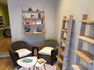 Salon et bibliothèque